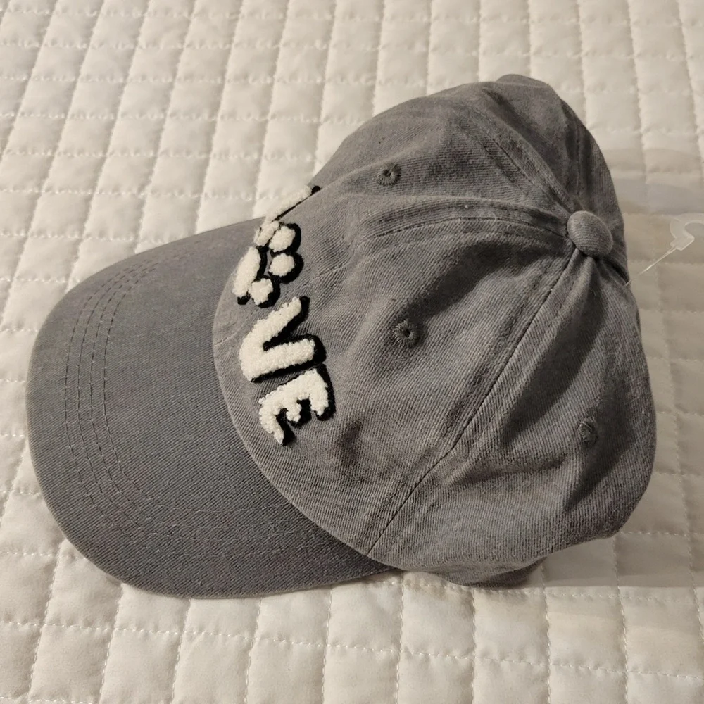 Chenille Charcoal Gray Love Paw Baseball Cap Dog Cat Streetwear Casual Cute Hat
